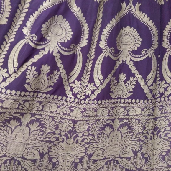 Soft Surroundings Purple Gold Brocade Midi Skirt - Picture 5 of 9